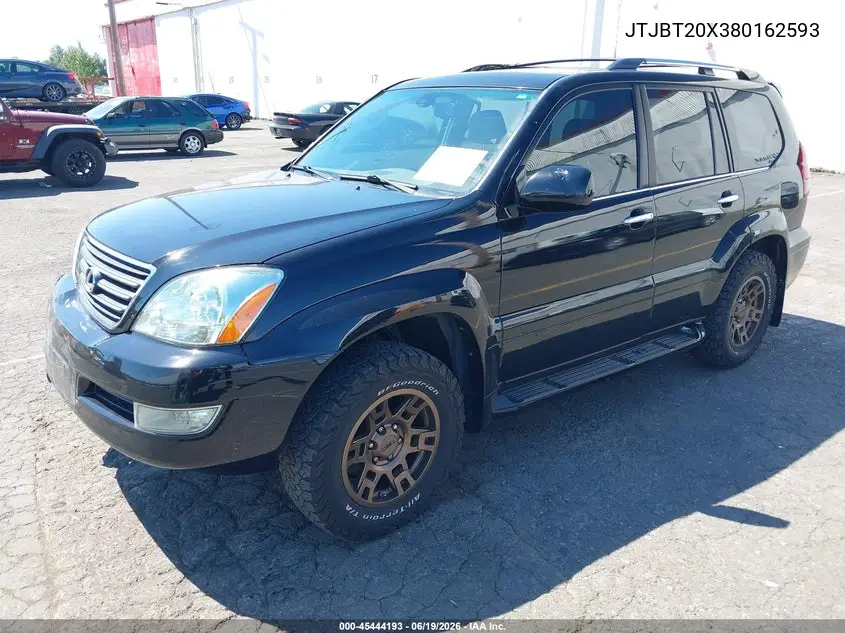 2008 Lexus Gx 470 VIN: JTJBT20X380162593 Lot: 45444193