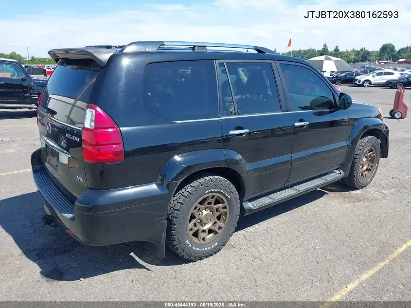2008 Lexus Gx 470 VIN: JTJBT20X380162593 Lot: 45444193