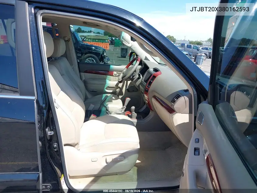 2008 Lexus Gx 470 VIN: JTJBT20X380162593 Lot: 45444193