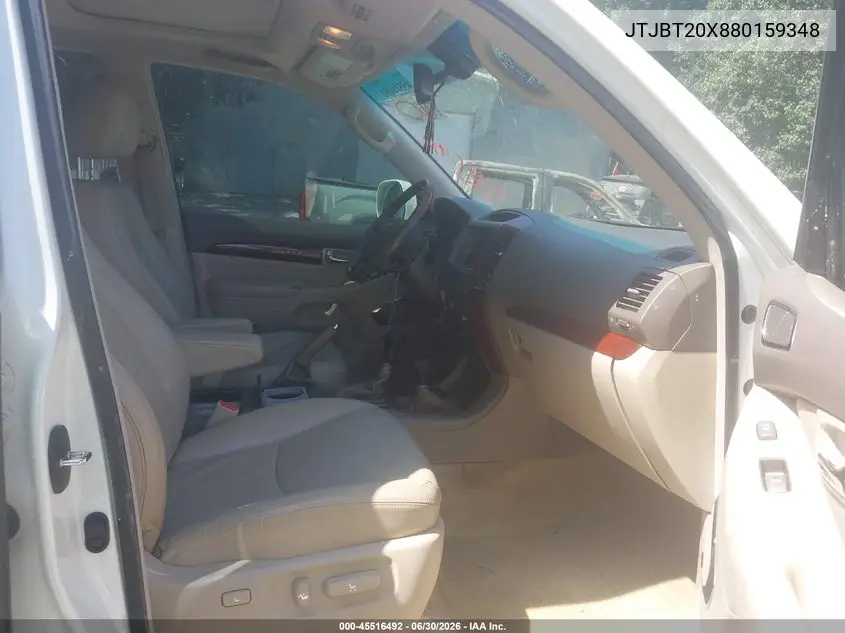 2008 Lexus Gx 470 VIN: JTJBT20X880159348 Lot: 45516492