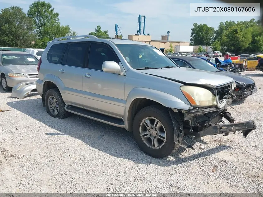 2008 Lexus Gx 470 VIN: JTJBT20X080167606 Lot: 45558889