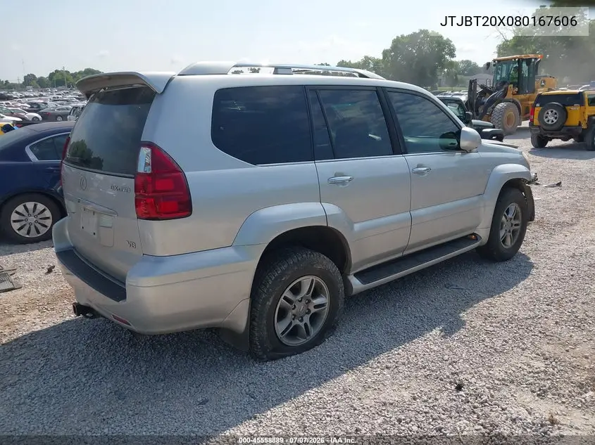 2008 Lexus Gx 470 VIN: JTJBT20X080167606 Lot: 45558889