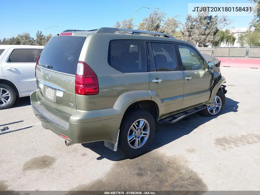 2008 Lexus Gx 470 VIN: JTJBT20X180158431 Lot: 45577676