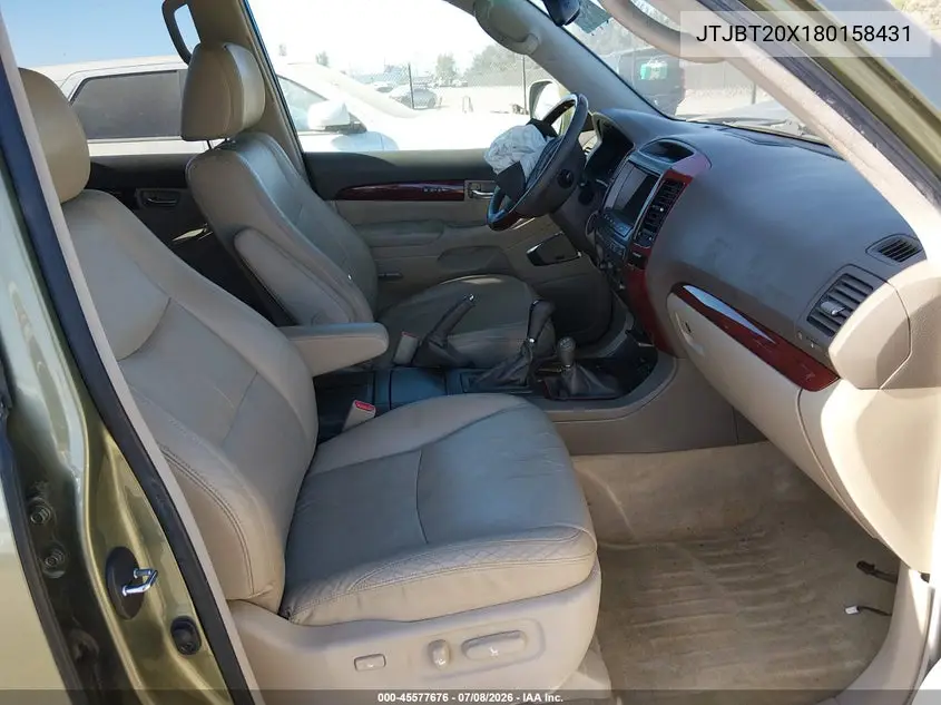 2008 Lexus Gx 470 VIN: JTJBT20X180158431 Lot: 45577676