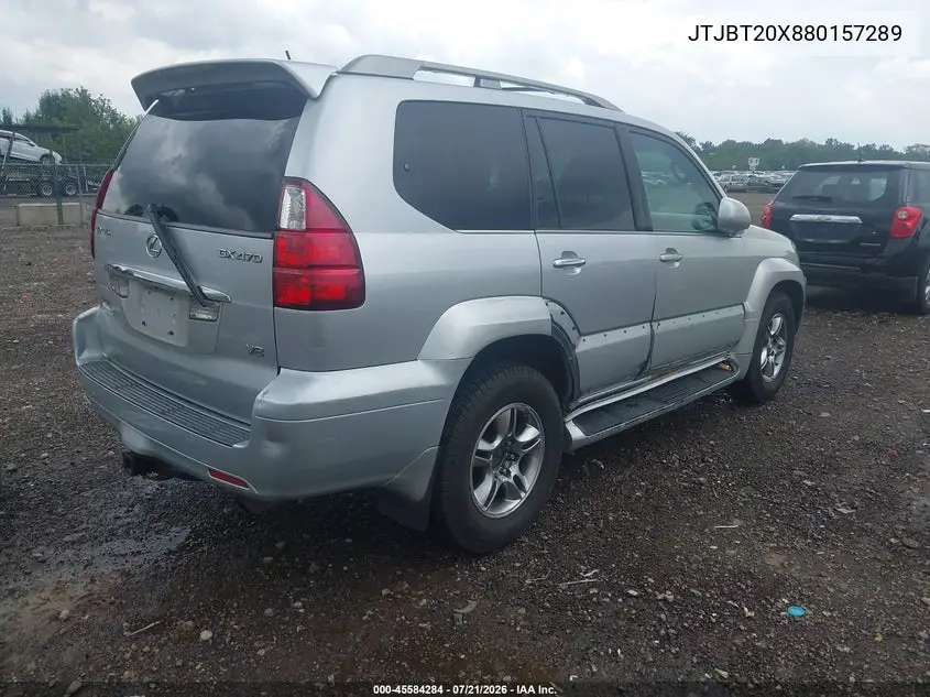 2008 Lexus Gx 470 VIN: JTJBT20X880157289 Lot: 45584284