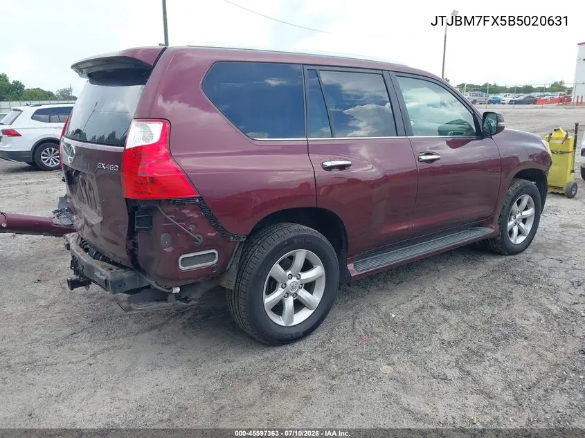 2011 Lexus Gx 460 VIN: JTJBM7FX5B5020631 Lot: 45597363