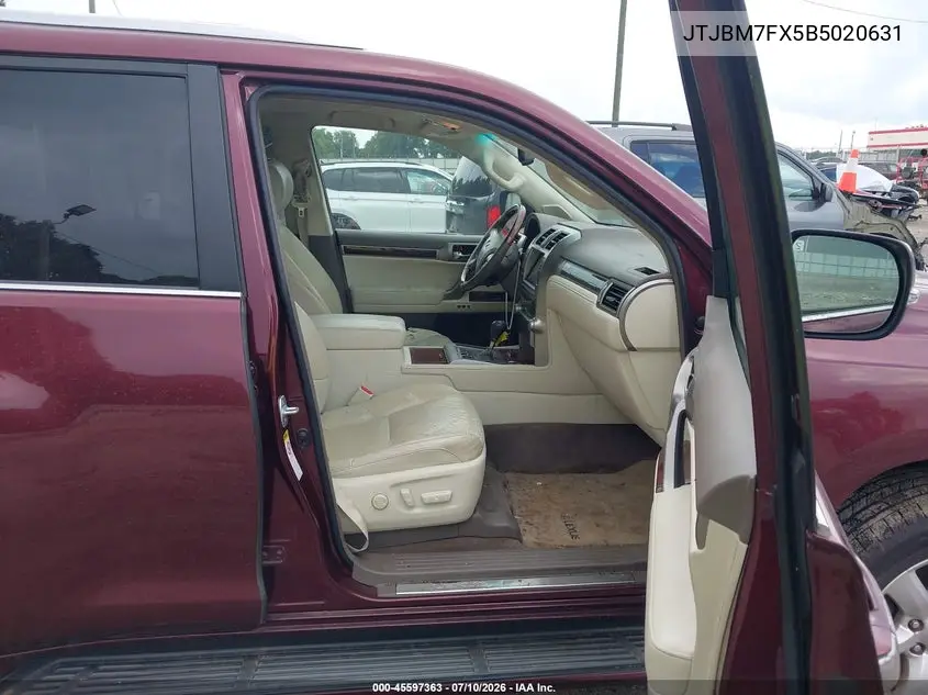 2011 Lexus Gx 460 VIN: JTJBM7FX5B5020631 Lot: 45597363