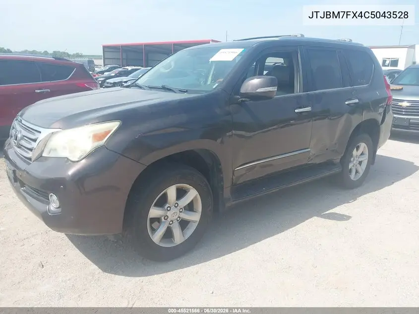 2012 Lexus Gx 460 VIN: JTJBM7FX4C5043528 Lot: 45521566