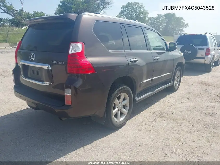 2012 Lexus Gx 460 VIN: JTJBM7FX4C5043528 Lot: 45521566