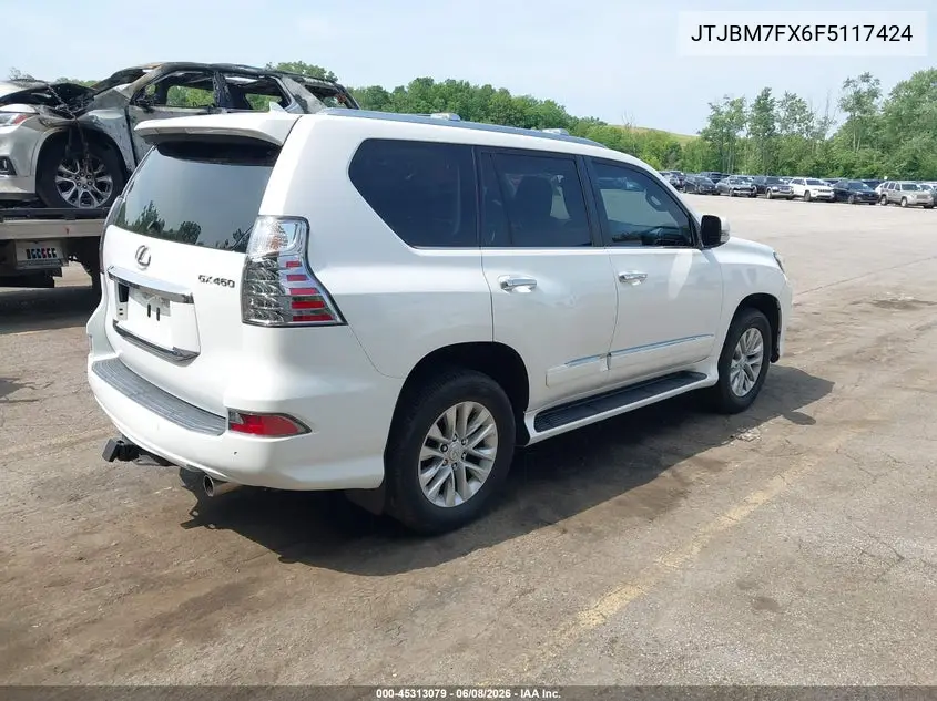 2015 Lexus Gx 460 VIN: JTJBM7FX6F5117424 Lot: 45313079