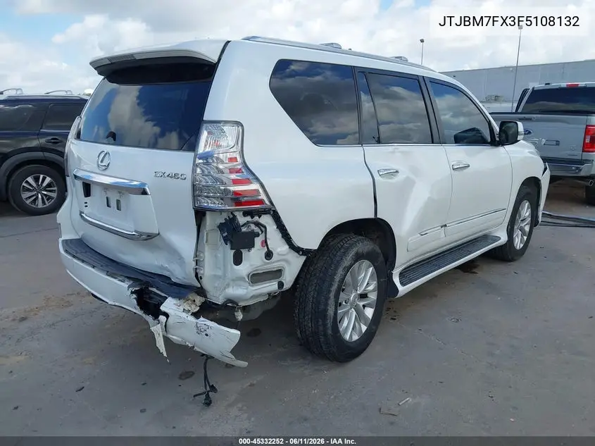 2015 Lexus Gx 460 VIN: JTJBM7FX3F5108132 Lot: 45332252