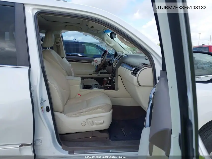 2015 Lexus Gx 460 VIN: JTJBM7FX3F5108132 Lot: 45332252