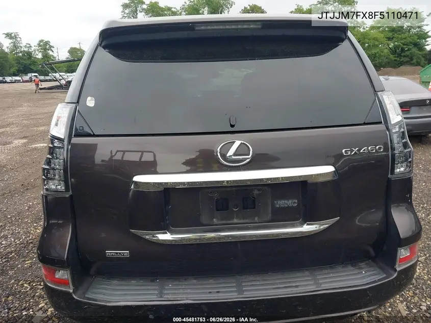 2015 Lexus Gx 460 Luxury VIN: JTJJM7FX8F5110471 Lot: 45481753