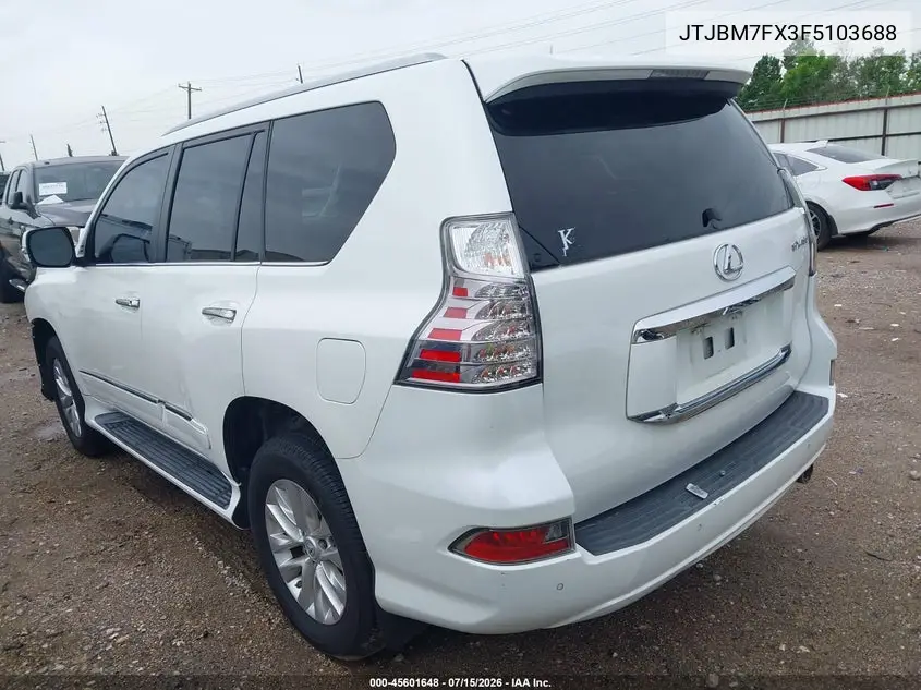 2015 Lexus Gx 460 VIN: JTJBM7FX3F5103688 Lot: 45601648