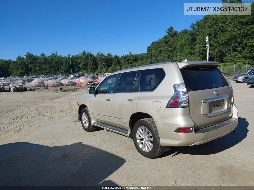 2016 Lexus Gx 460 VIN: JTJBM7FX6G5140137 Lot: 45576220