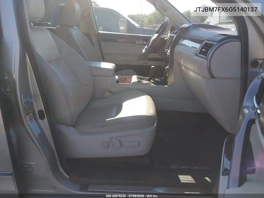 2016 Lexus Gx 460 VIN: JTJBM7FX6G5140137 Lot: 45576220