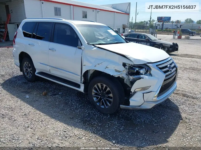 2017 Lexus Gx 460 VIN: JTJBM7FX2H5156837 Lot: 45108926