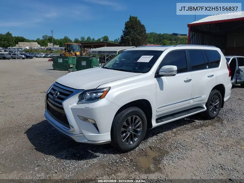 2017 Lexus Gx 460 VIN: JTJBM7FX2H5156837 Lot: 45108926