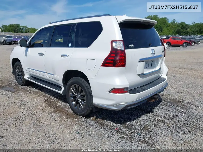 2017 Lexus Gx 460 VIN: JTJBM7FX2H5156837 Lot: 45108926