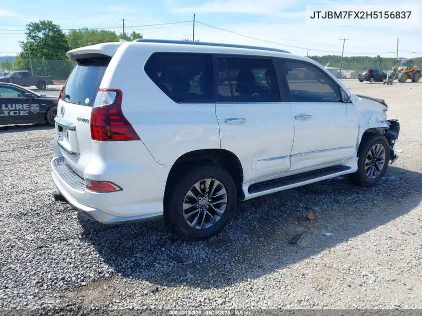 2017 Lexus Gx 460 VIN: JTJBM7FX2H5156837 Lot: 45108926