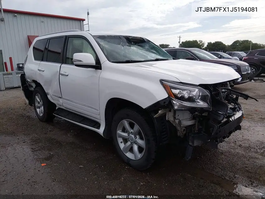 2018 Lexus Gx 460 VIN: JTJBM7FX1J5194081 Lot: 45516233