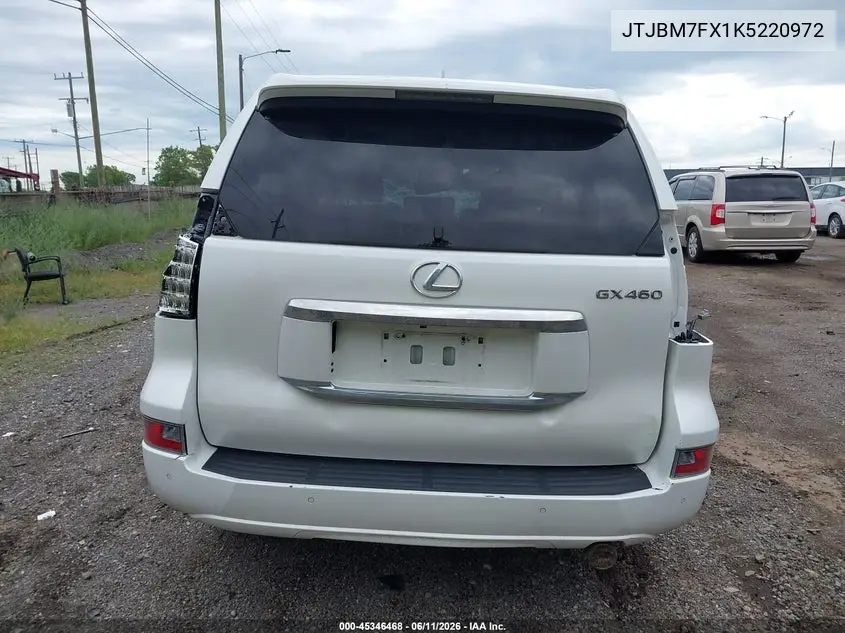 2019 Lexus Gx 460 Premium VIN: JTJBM7FX1K5220972 Lot: 45346468
