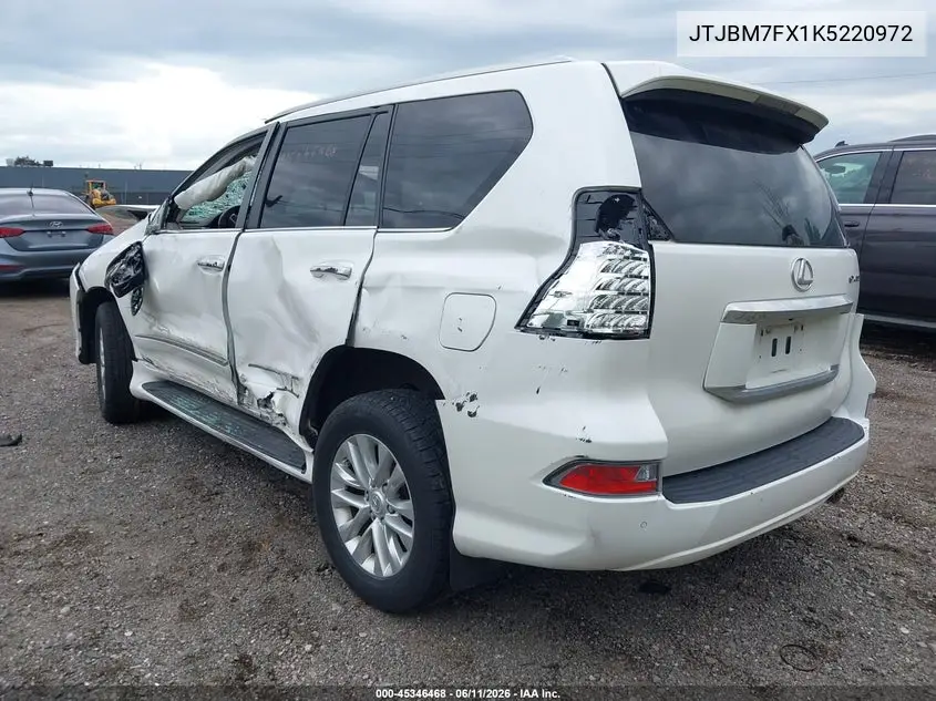 2019 Lexus Gx 460 Premium VIN: JTJBM7FX1K5220972 Lot: 45346468