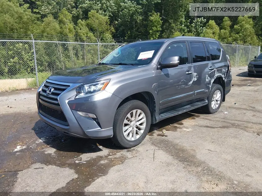 2019 Lexus Gx 460 Premium VIN: JTJBM7FX2K5227669 Lot: 45443221