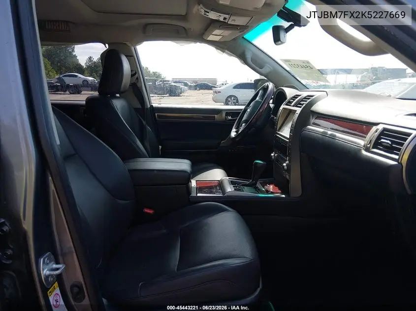 2019 Lexus Gx 460 Premium VIN: JTJBM7FX2K5227669 Lot: 45443221
