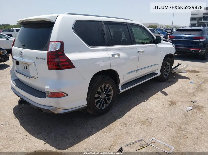 2019 Lexus Gx 460 Luxury VIN: JTJJM7FX5K5229878 Lot: 45502106