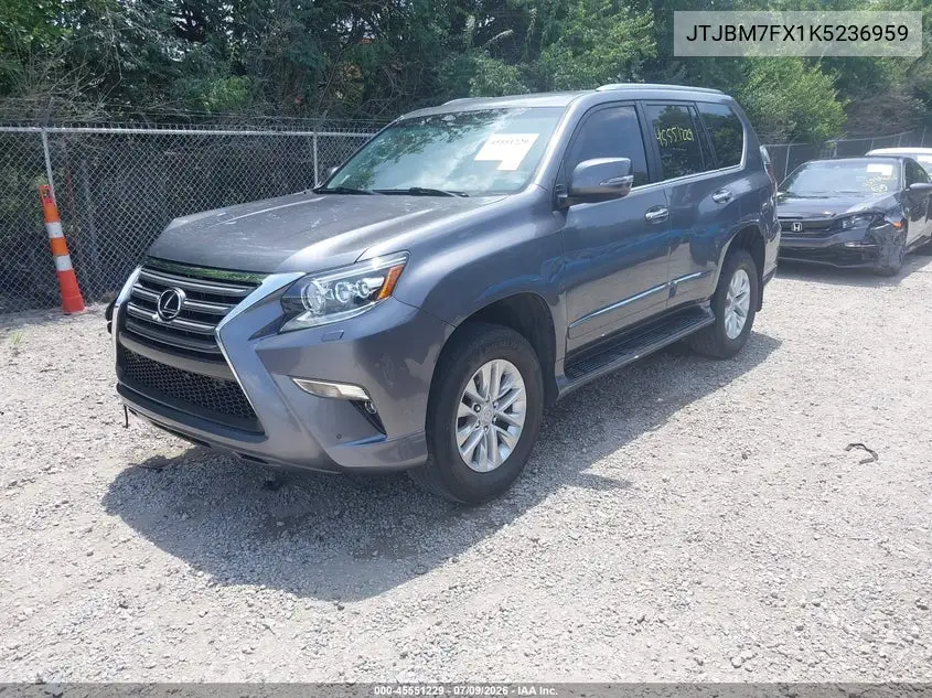 2019 Lexus Gx 460 Premium VIN: JTJBM7FX1K5236959 Lot: 45551229