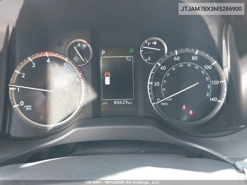 2021 Lexus Gx Gx 460 Premium VIN: JTJAM7BX3M5286900 Lot: 12615551