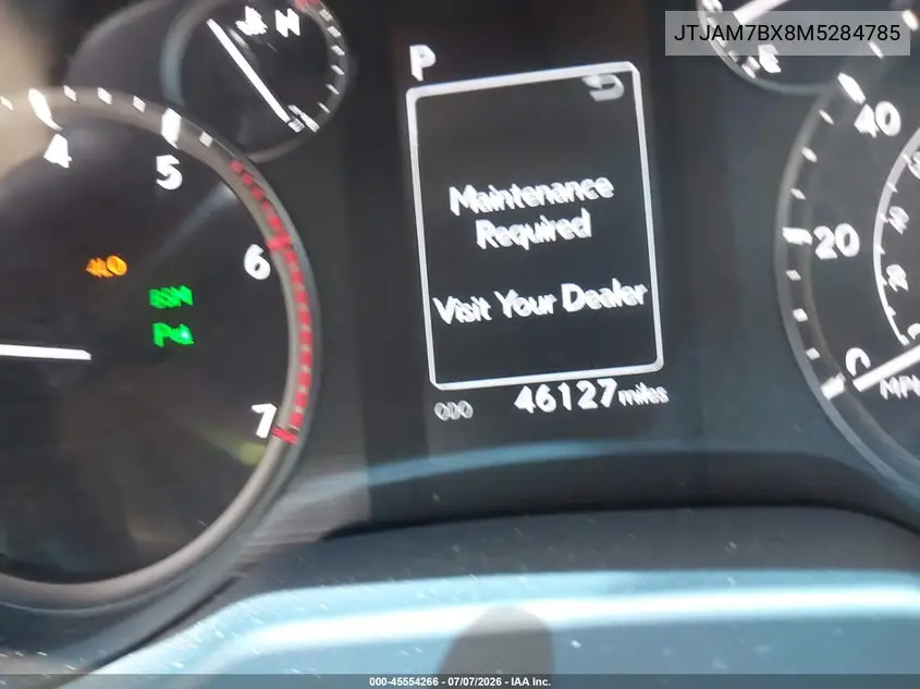 2021 Lexus Gx 460 Premium VIN: JTJAM7BX8M5284785 Lot: 45554266