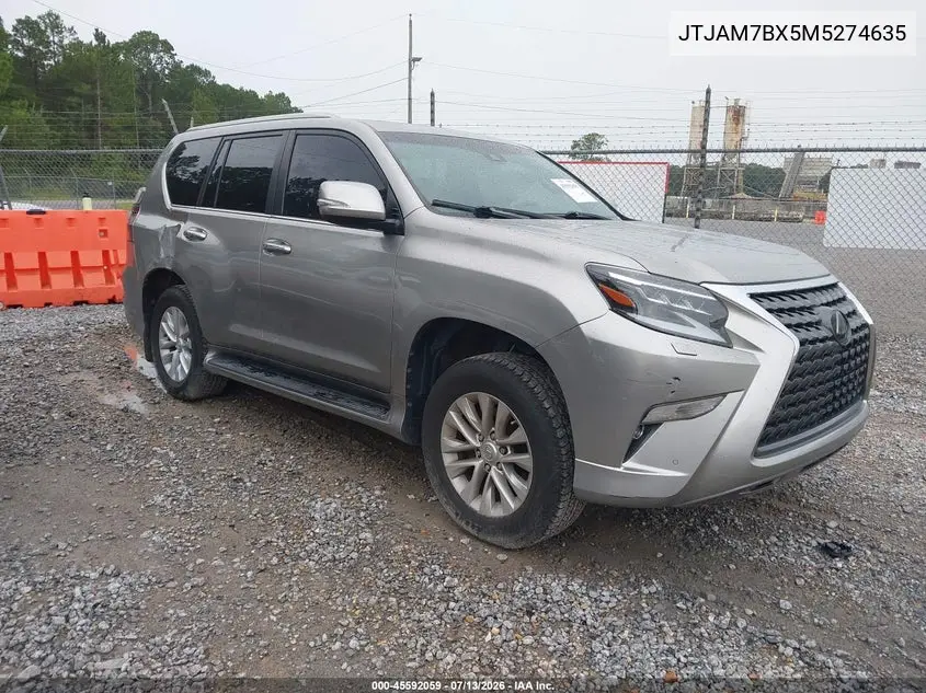 2021 Lexus Gx 460 Premium VIN: JTJAM7BX5M5274635 Lot: 45592059