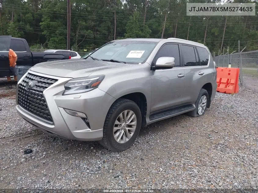 2021 Lexus Gx 460 Premium VIN: JTJAM7BX5M5274635 Lot: 45592059
