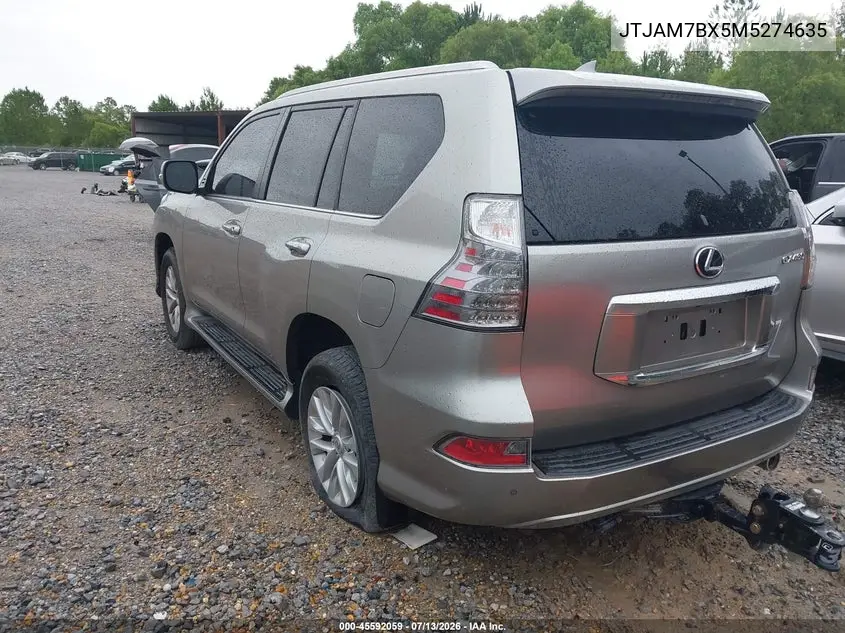 2021 Lexus Gx 460 Premium VIN: JTJAM7BX5M5274635 Lot: 45592059