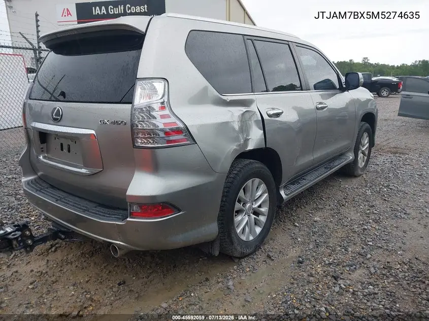 2021 Lexus Gx 460 Premium VIN: JTJAM7BX5M5274635 Lot: 45592059