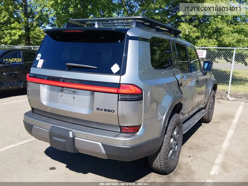 2024 Lexus Gx 550 Overtrail+ VIN: JTJTBCDX1R5034011 Lot: 45374433