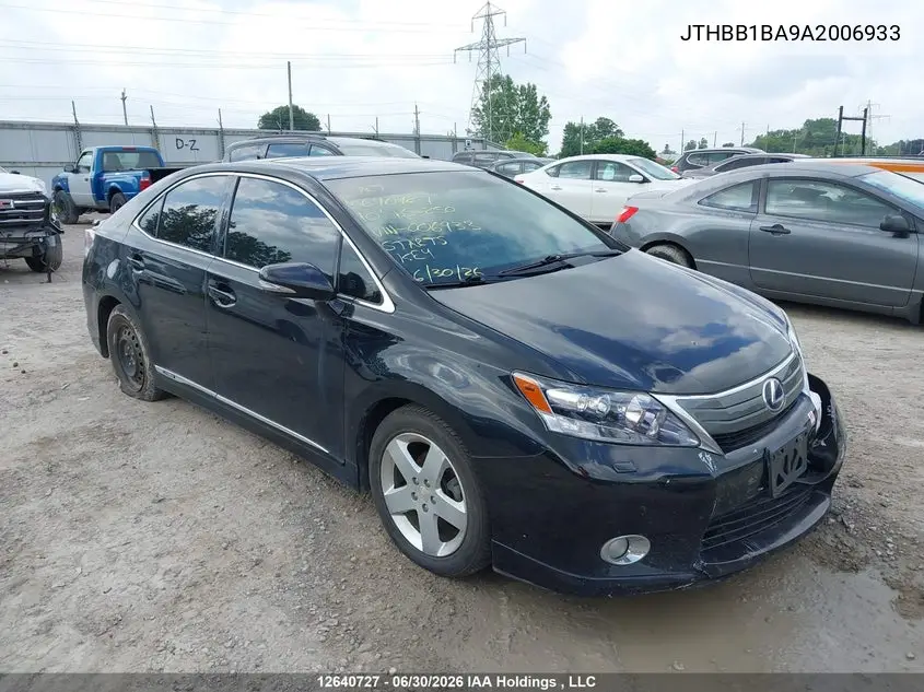 2010 Lexus Hs 250H Premium/Premium Luxury VIN: JTHBB1BA9A2006933 Lot: 12640727