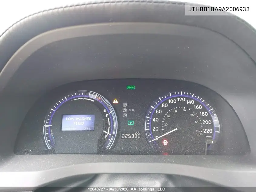 2010 Lexus Hs 250H Premium/Premium Luxury VIN: JTHBB1BA9A2006933 Lot: 12640727