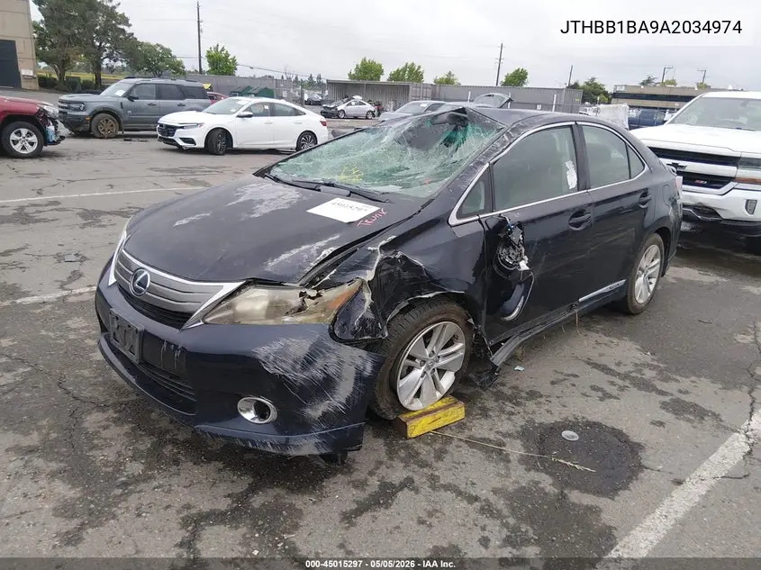 2010 Lexus Hs 250H VIN: JTHBB1BA9A2034974 Lot: 45015297