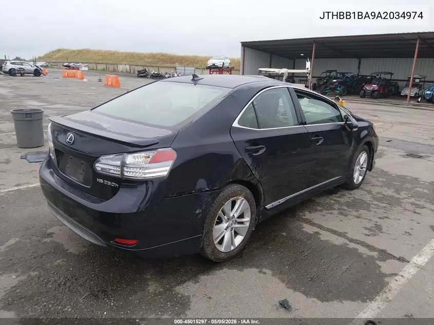 2010 Lexus Hs 250H VIN: JTHBB1BA9A2034974 Lot: 45015297