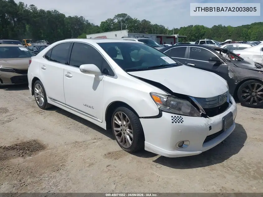 2010 Lexus Hs 250H Premium VIN: JTHBB1BA7A2003805 Lot: 45071552