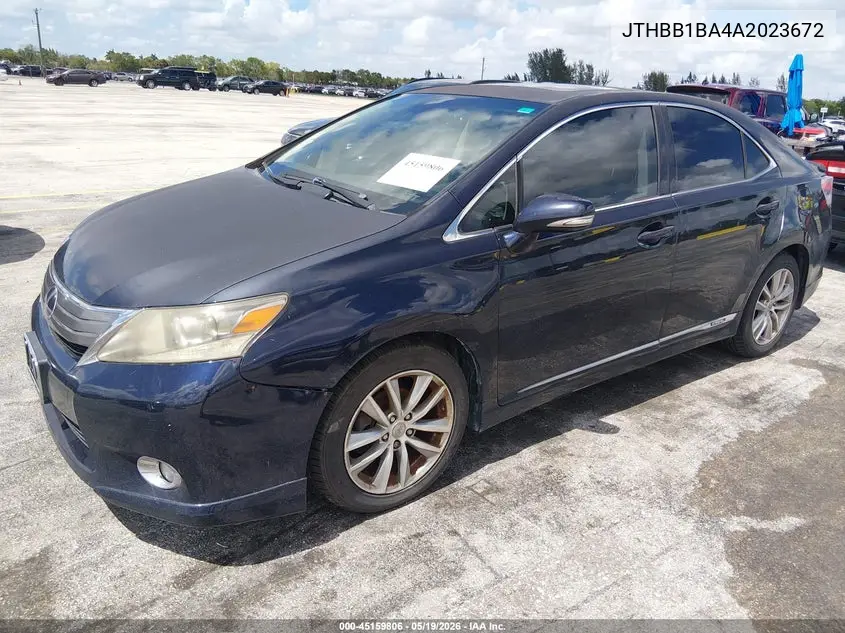 2010 Lexus Hs 250H Premium VIN: JTHBB1BA4A2023672 Lot: 45159806