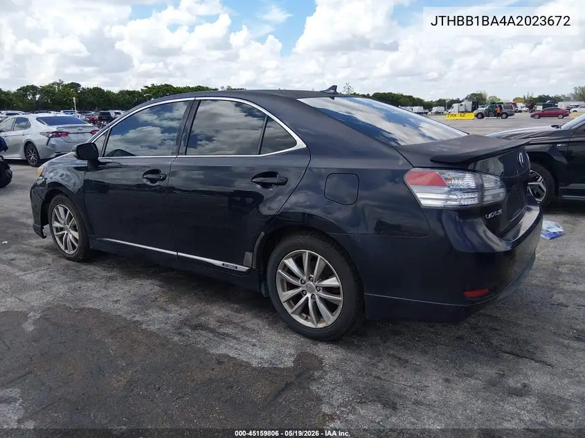 2010 Lexus Hs 250H Premium VIN: JTHBB1BA4A2023672 Lot: 45159806
