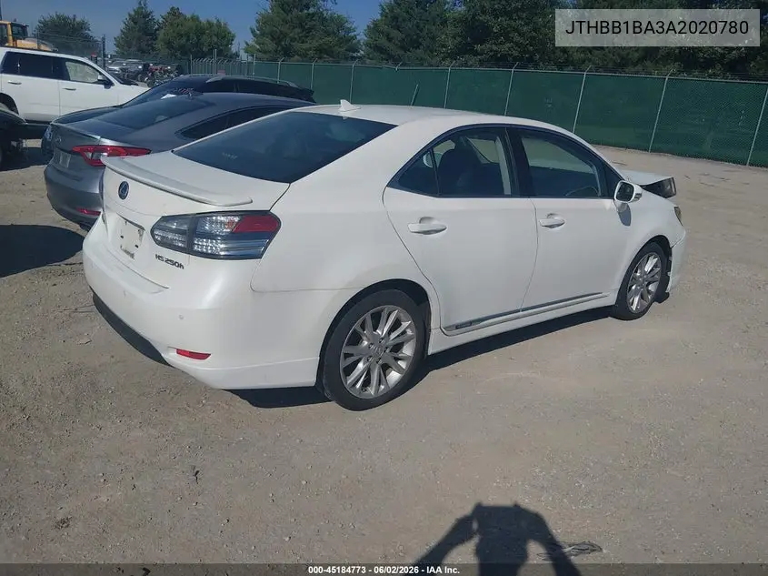 2010 Lexus Hs 250H Premium VIN: JTHBB1BA3A2020780 Lot: 45184773