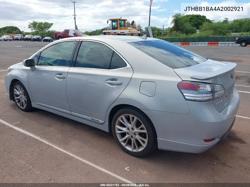 2010 Lexus Hs 250H Premium VIN: JTHBB1BA4A2002921 Lot: 45221762