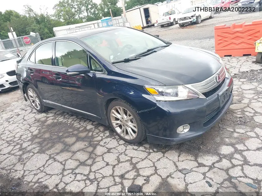 2010 Lexus Hs 250H Premium VIN: JTHBB1BA3A2002232 Lot: 45399744