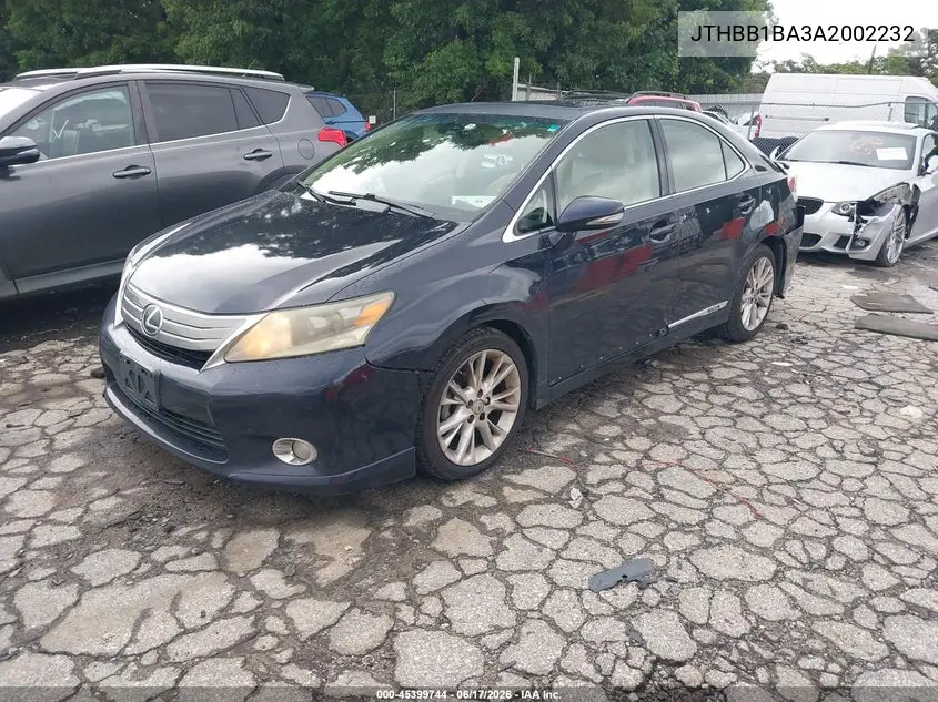 2010 Lexus Hs 250H Premium VIN: JTHBB1BA3A2002232 Lot: 45399744