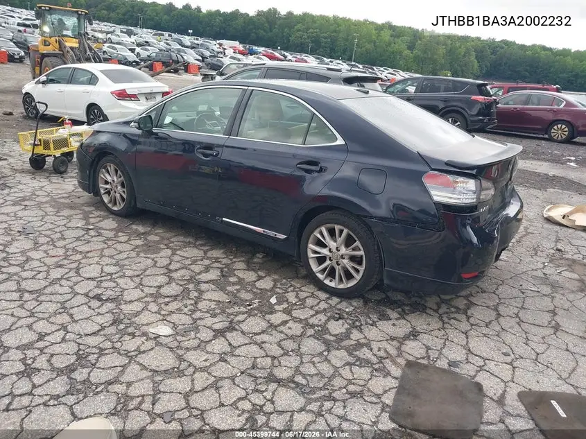 2010 Lexus Hs 250H Premium VIN: JTHBB1BA3A2002232 Lot: 45399744